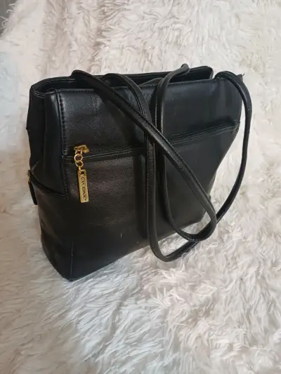 Cartera de cuero negra Rosetti con asas largas - miniatura 2
