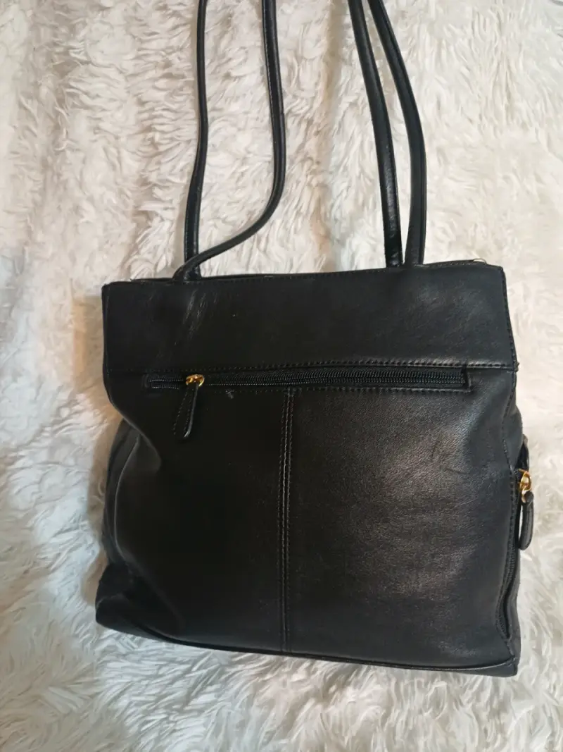 Cartera de cuero negra Rosetti con asas largas - 3