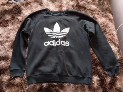 Polerón negro Adidas con logo grande - miniatura 1
