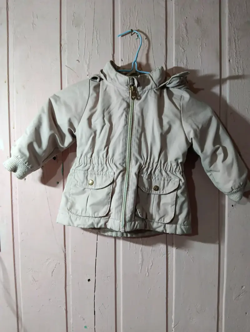 Abrigo de invierno para niña con capucha y forro de piel - 2