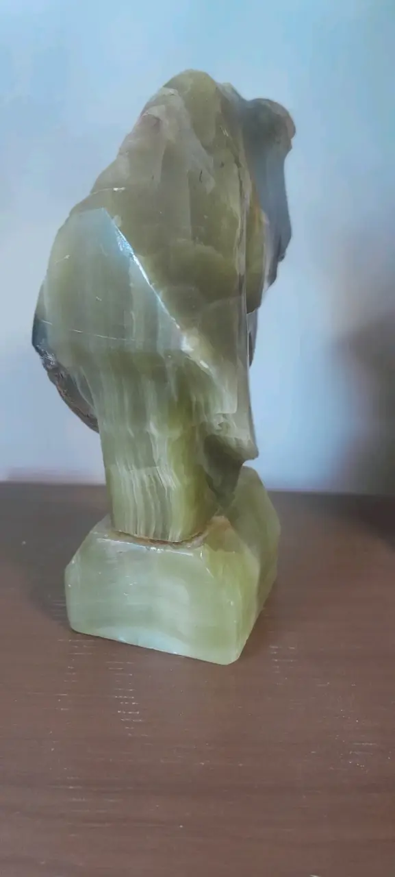 Escultura de caballo en ónix verde - 3