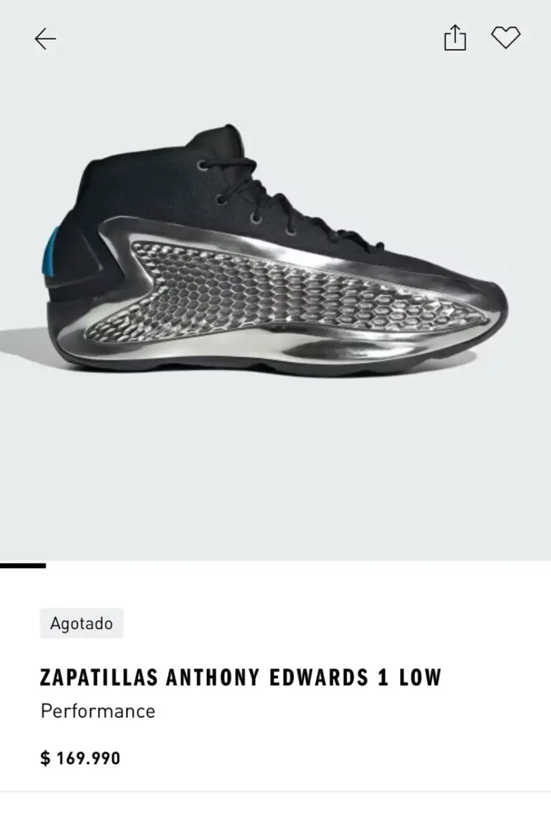 Zapatillas Adidas Anthony Edwards 1 Low Negras - 2