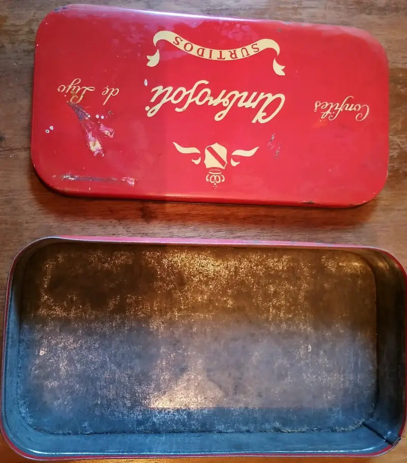 Caja metálica vintage Ambrosoli para confites - 3