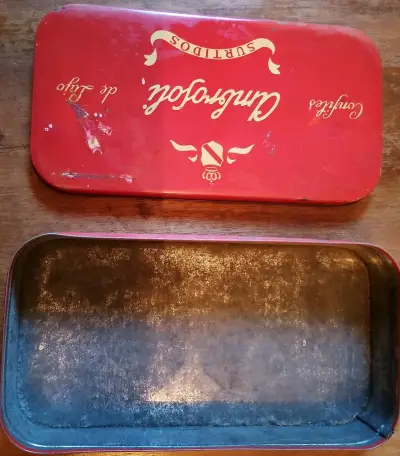 Caja metálica vintage Ambrosoli para confites - miniatura 3