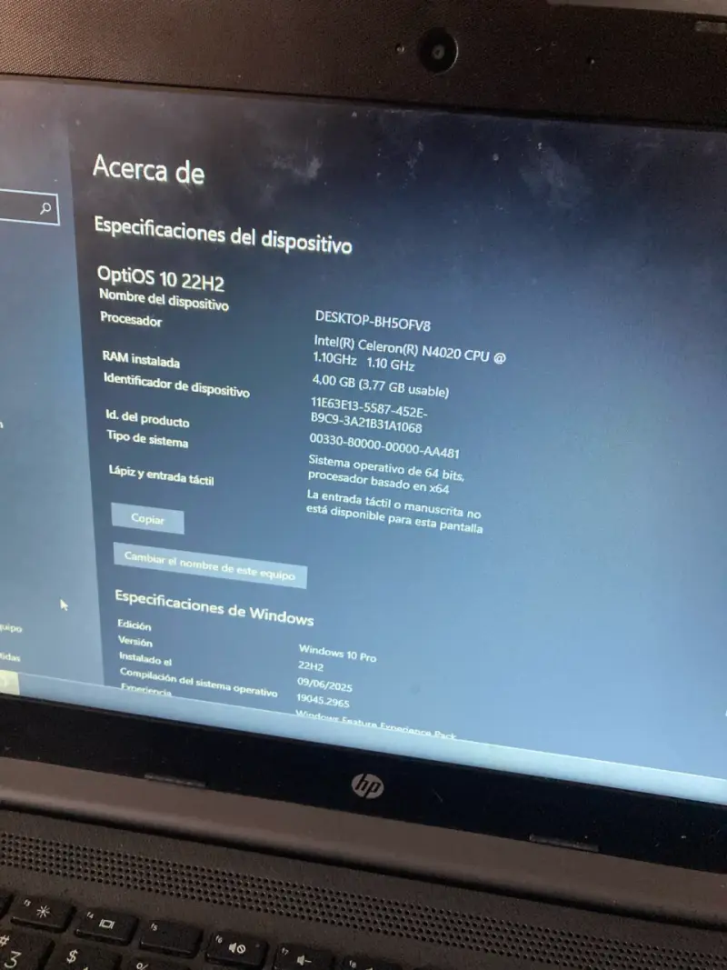 Notebook HP 240 G7  Intel Celeron N4020 4GB RAM - 4