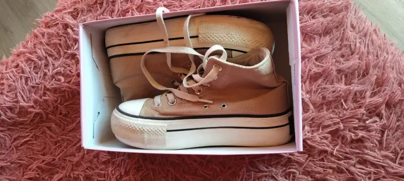 Zapatillas altas de lona color cefe - 2