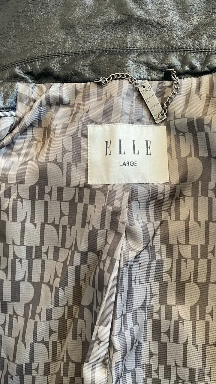 Chaqueta de cuero sintético negra Elle - 3