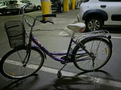 Bicicleta urbana morada con canasto Oxford Frontier - miniatura 1
