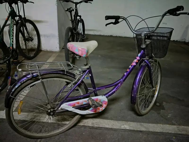 Bicicleta urbana morada con canasto Oxford Frontier - 2