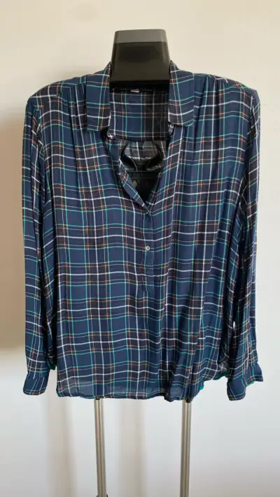 Blusa de cuadros azul Esprit talla 44 - miniatura 1