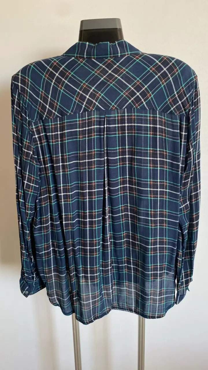 Blusa de cuadros azul Esprit talla 44 - 2