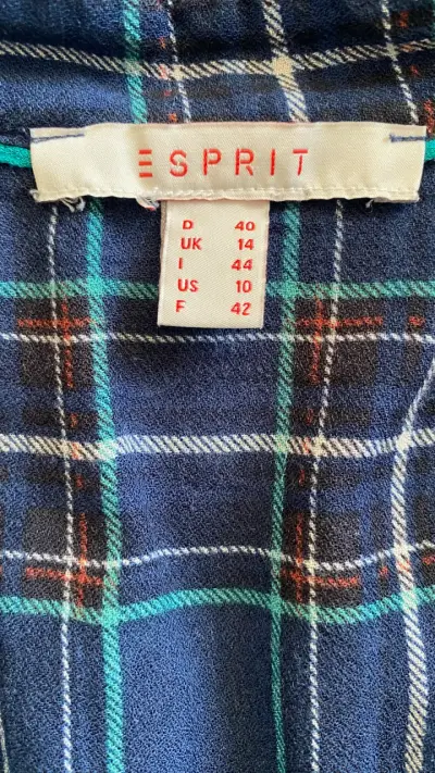 Blusa de cuadros azul Esprit talla 44 - miniatura 3