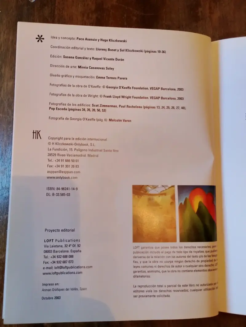 Libro de arte Georgia O'Keeffe y Frank Lloyd Wright - 3