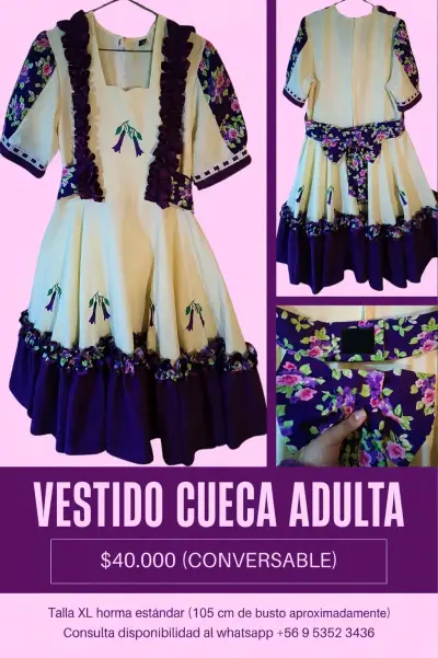 Vestido de cueca adulta - miniatura 1
