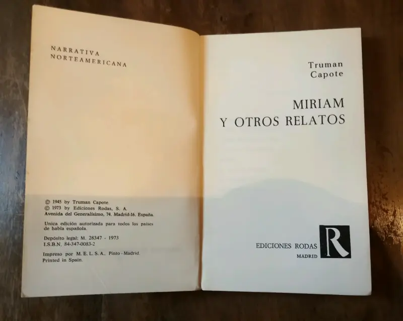 Libro 'Miriam y Otros Relatos' de Truman Capote - 2