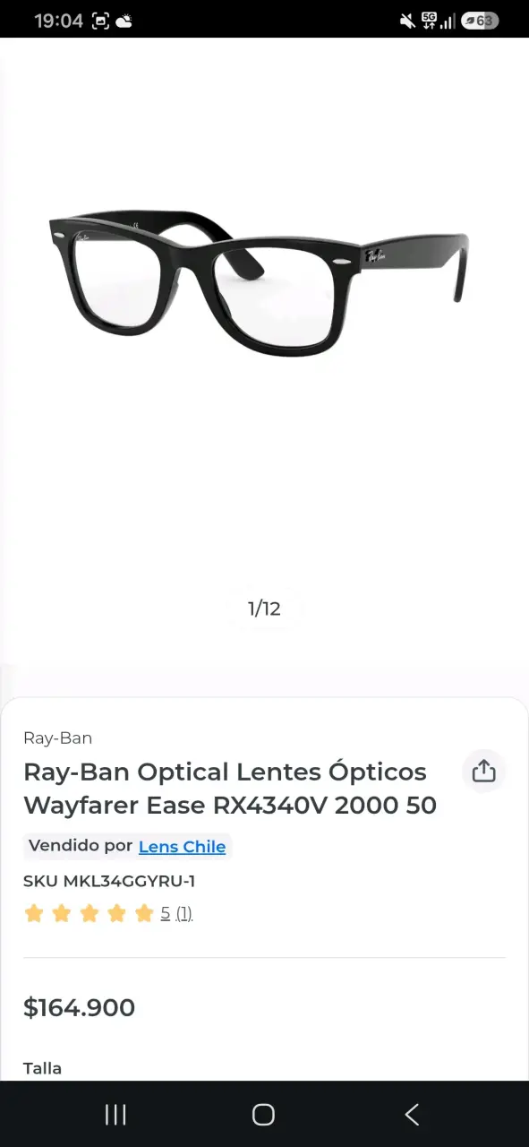 Gafas Ray-Ban Wayfarer negras con estuche - 5