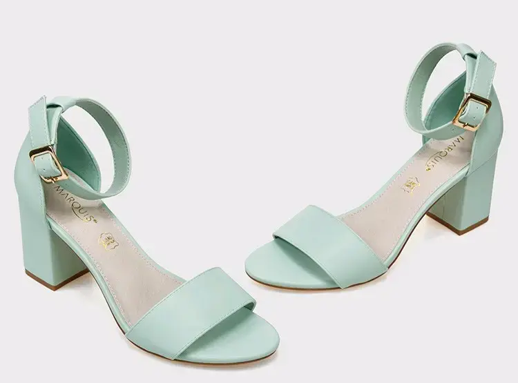 Sandalias de tacón alto verde menta marquis - 3