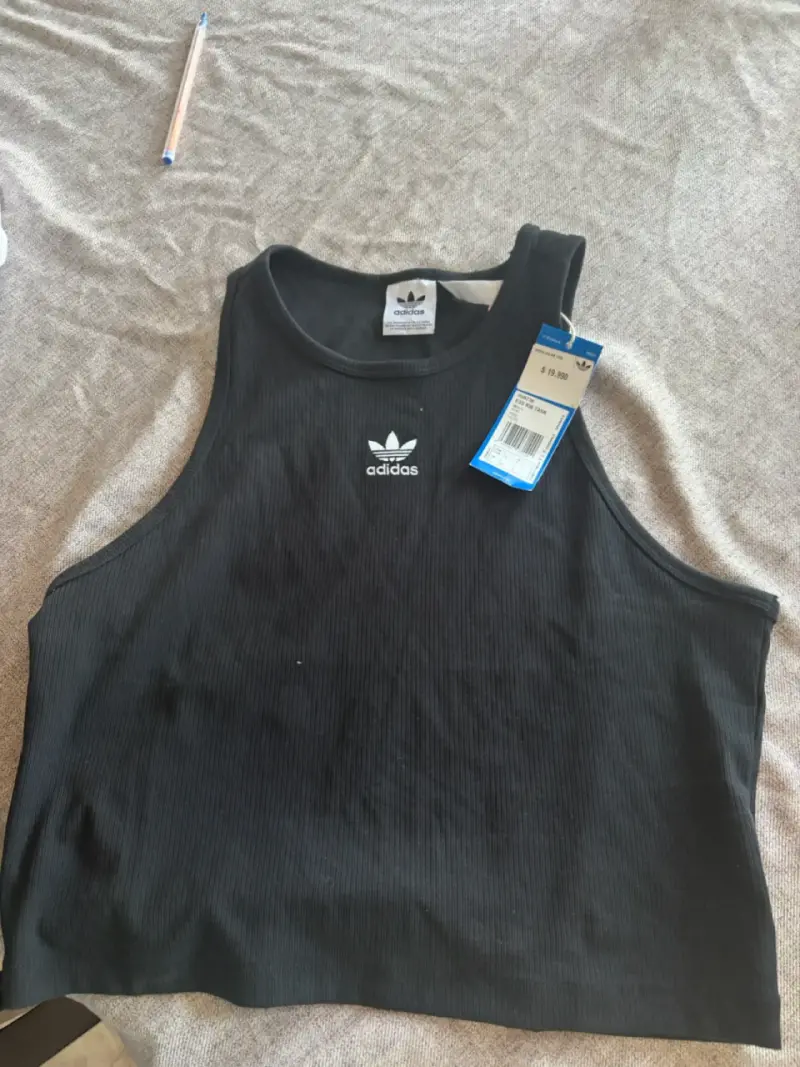 Polera sin mangas negra Adidas para mujer - 1