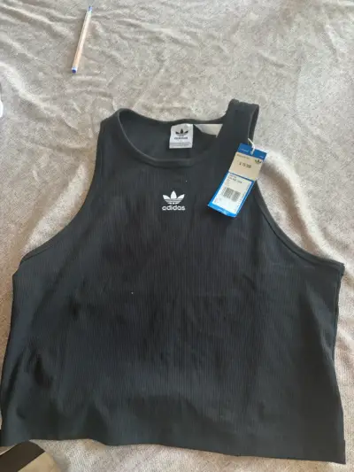 Polera sin mangas negra Adidas para mujer - miniatura 1