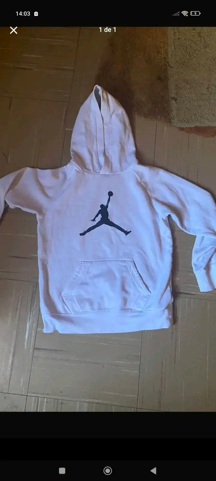 Polerón con capucha blanco logo Jumpman jordan