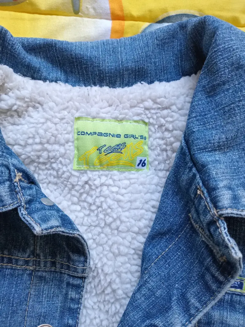 Chaqueta de mezclilla con forro de borrego para niña - 2