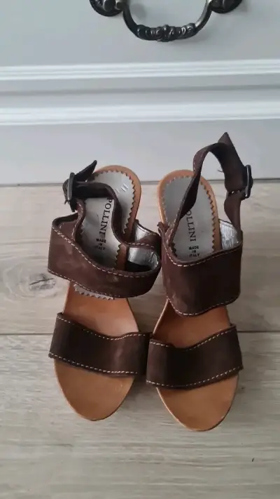 Sandalias de tacón alto marrones Pollini - miniatura 2