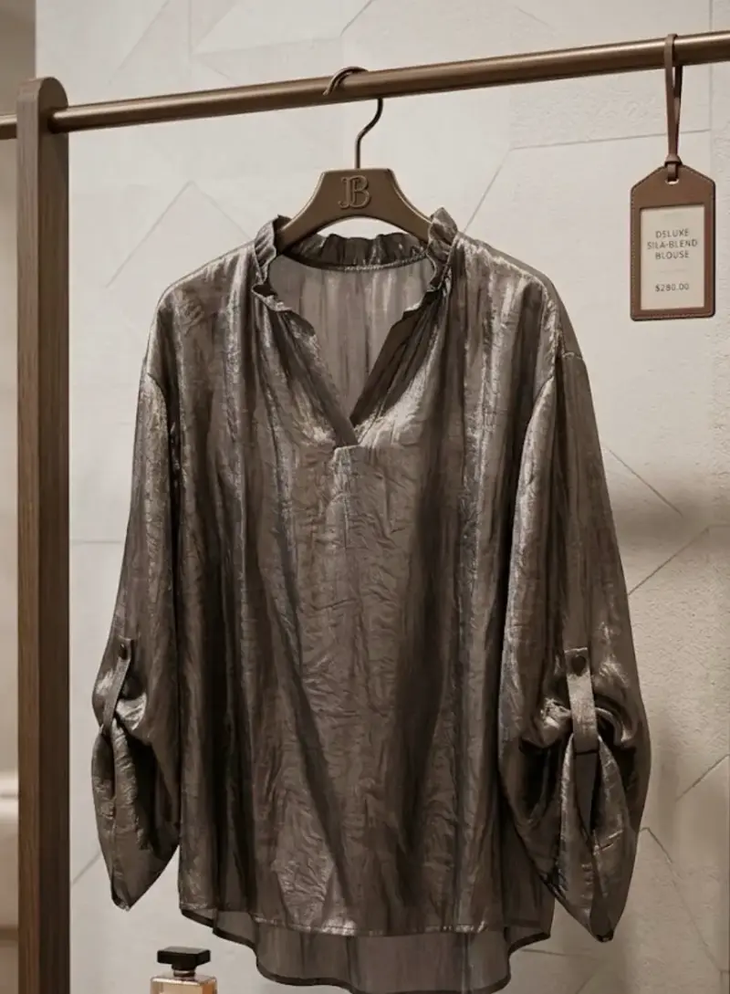 Blusa gris con diseño elegante