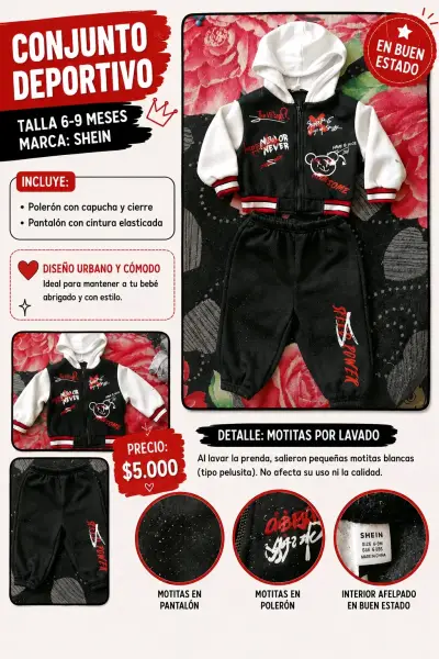 Conjunto deportivo para bebé Shein talla 6-9 meses - miniatura 1