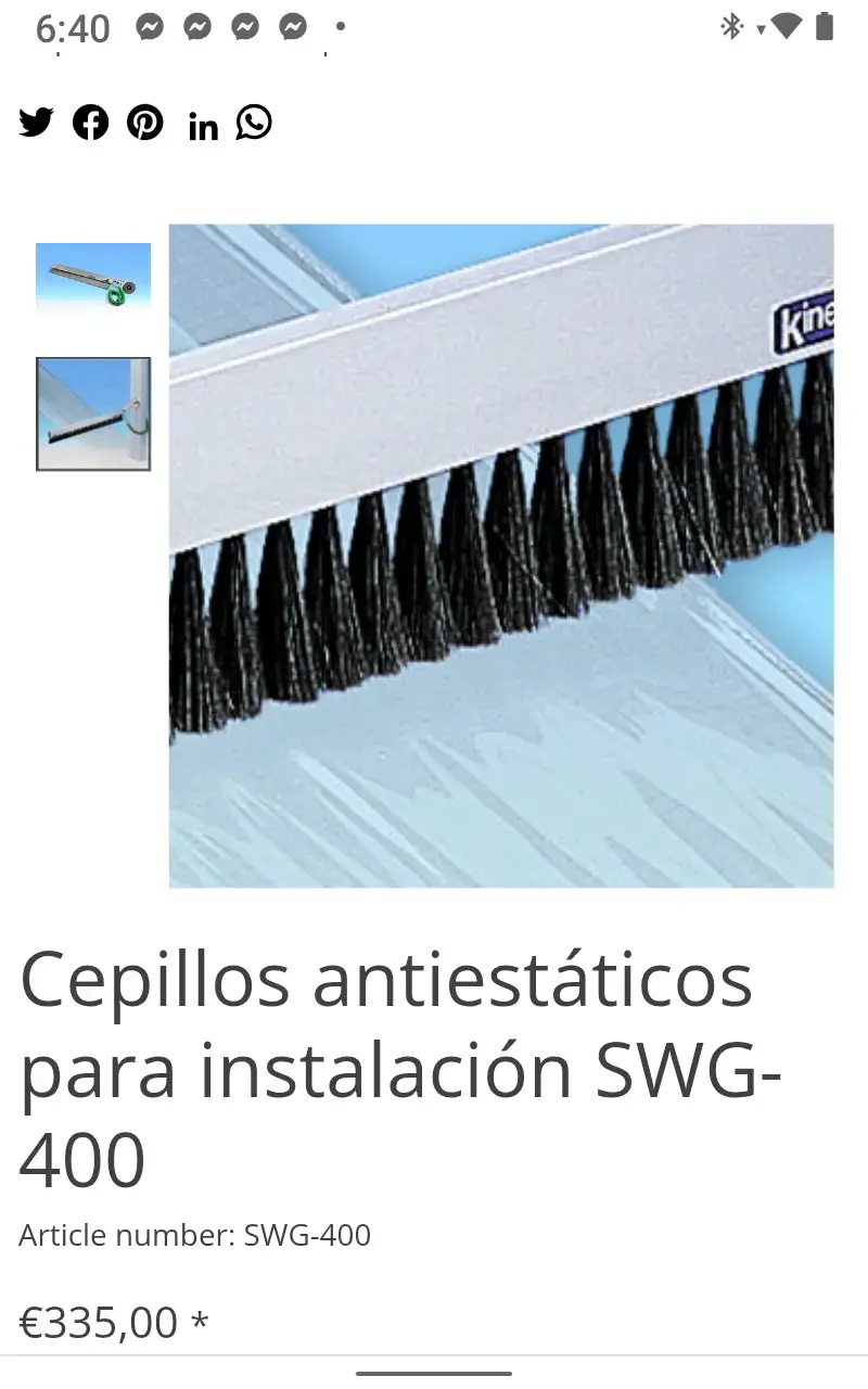 Cepillo antiestático  rollos y laminado SWG-400 mm - 3