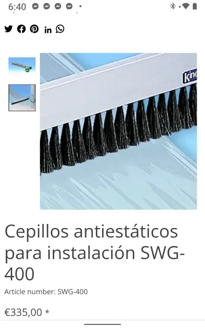 Cepillo antiestático  rollos y laminado SWG-400 mm - miniatura 3