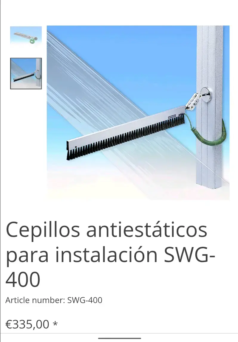 Cepillo antiestático  rollos y laminado SWG-400 mm - 4