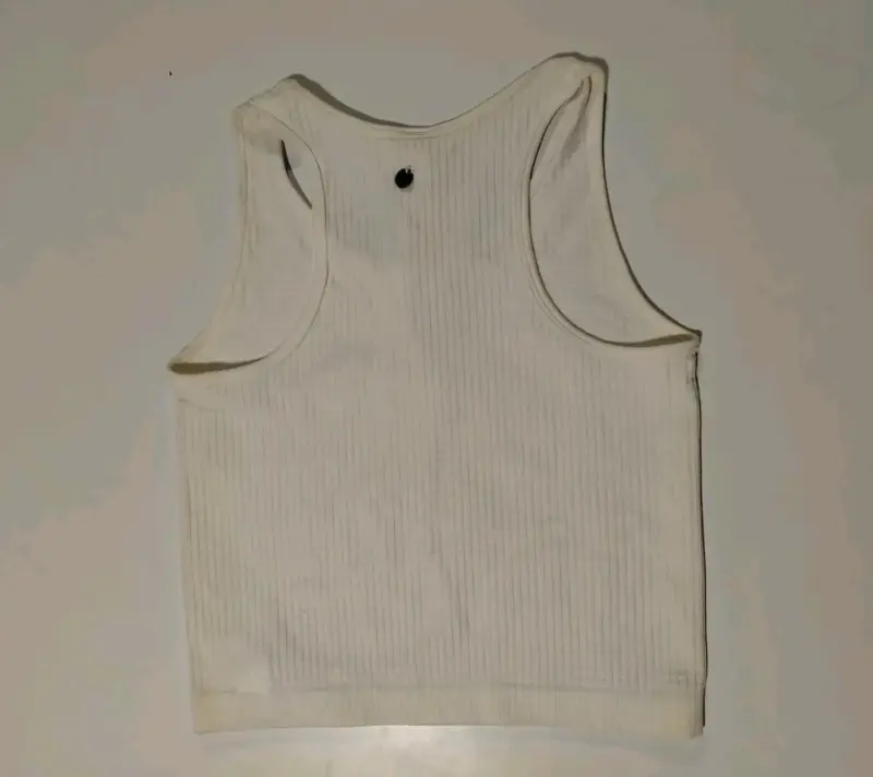 Camiseta sin mangas blanca de algodón - 1