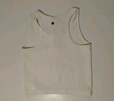 Camiseta sin mangas blanca de algodón - miniatura 1
