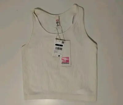 Camiseta sin mangas blanca de algodón - miniatura 2