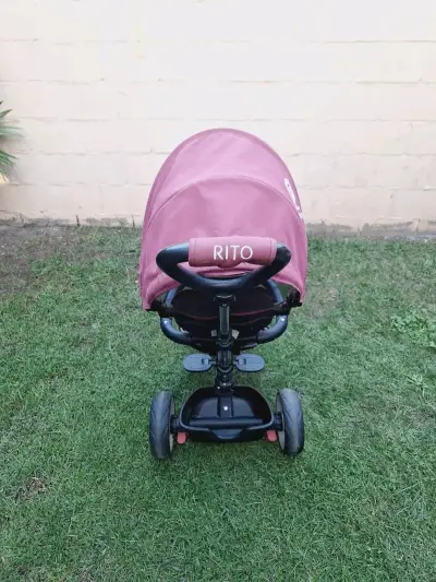 Triciclo para niños QPlay Rito con capota plegable - miniatura 3