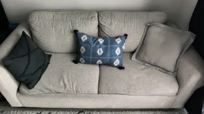 Sofá cama beige con colchón incluido - miniatura 5