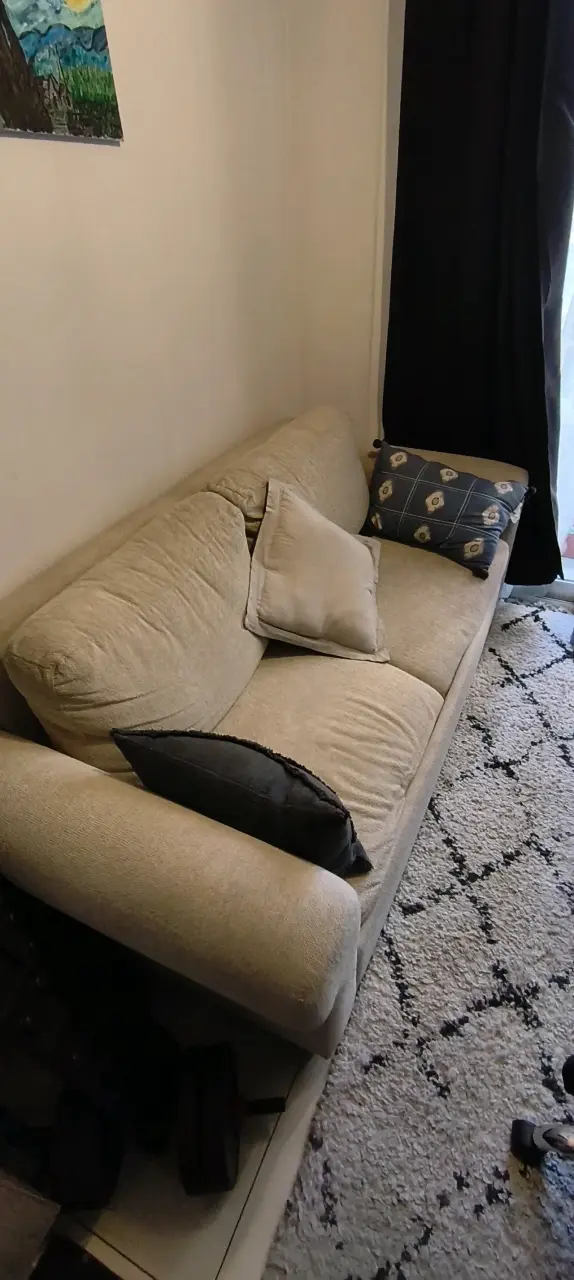Sofá cama beige con colchón incluido - 6