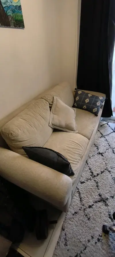 Sofá cama beige con colchón incluido - miniatura 6