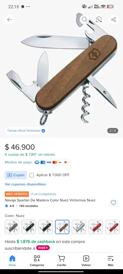 Navaja Victorinox Spartan de Madera Nuez - miniatura 1