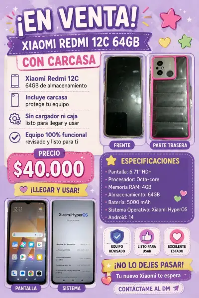 Xiaomi Redmi 12C 64GB con carcasa incluida - miniatura 1
