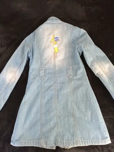 Abrigo de mezclilla Redial Couture con diseño bordado - miniatura 3