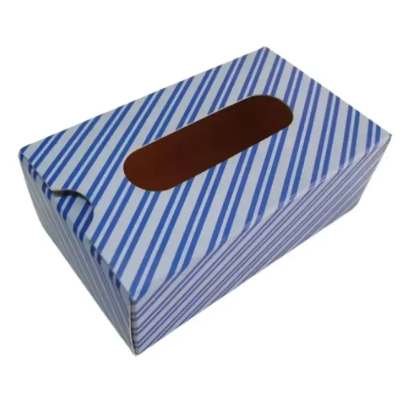 Caja dispensadora de pañuelos desechables rayada - 1