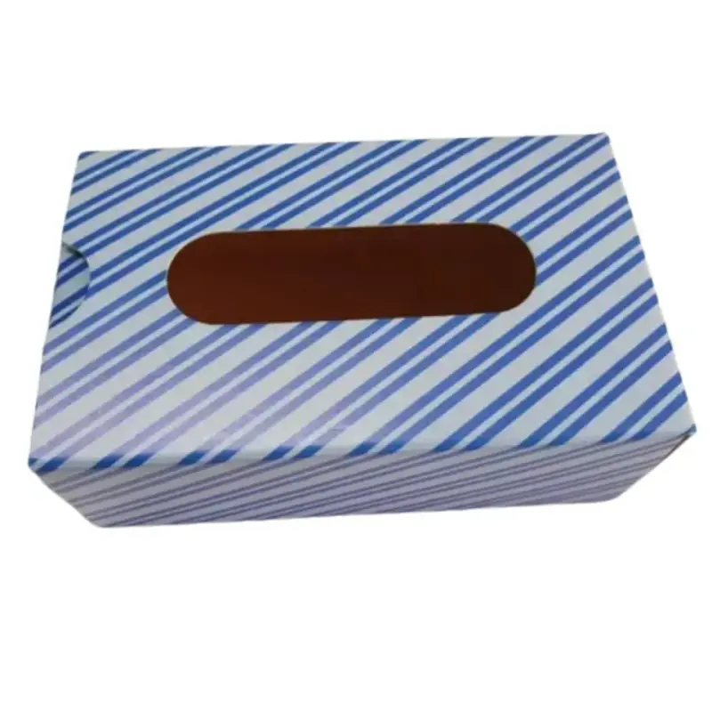Caja dispensadora de pañuelos desechables rayada - 2