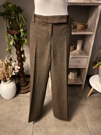 Pantalón de vestir marrón Zara para mujer - miniatura 1