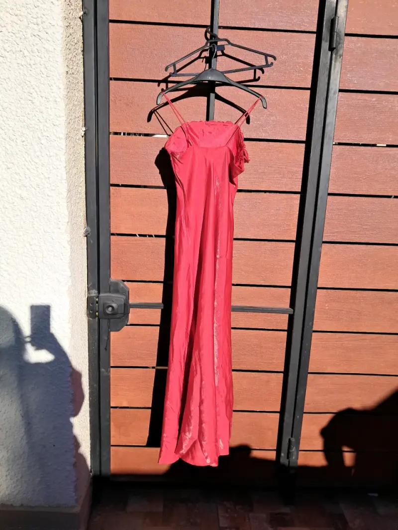 Vestido largo rojo tirantes - 2