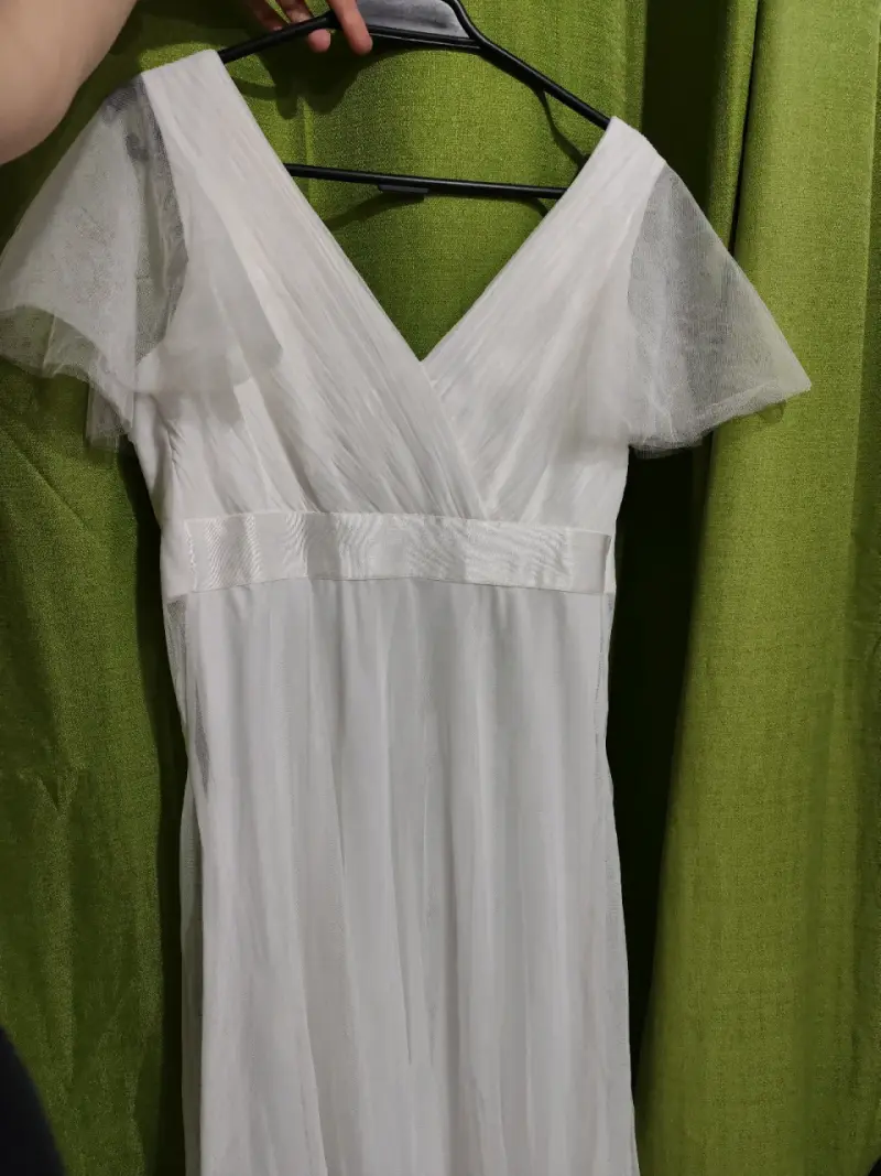 Vestido de novia con mangas de tul - 3