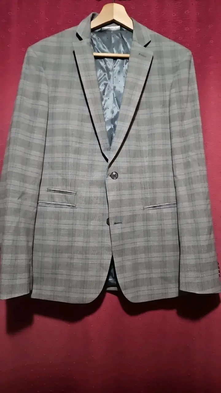 Blazer de hombre a cuadros gris talla 50 Perry Ell - 1