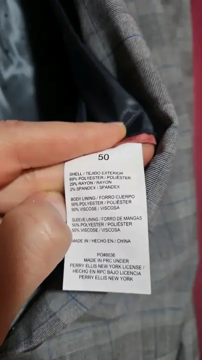 Blazer de hombre a cuadros gris talla 50 Perry Ell - miniatura 2