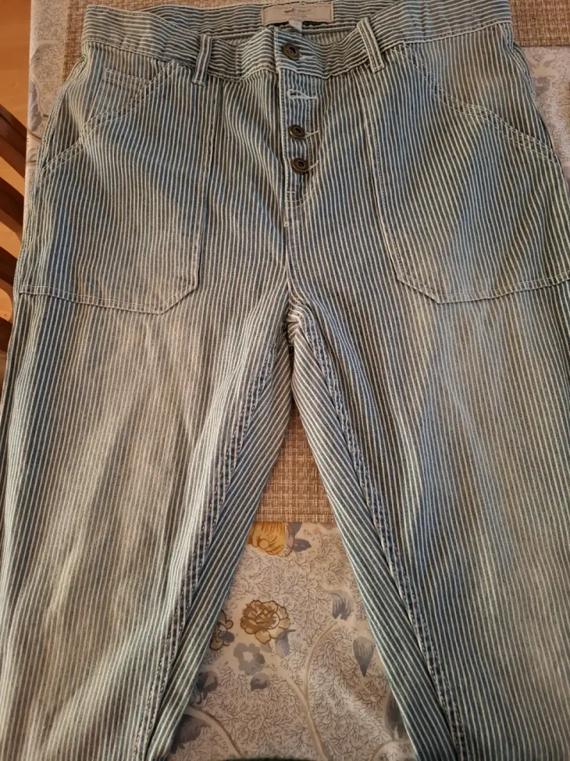 Pantalones de mezclilla a rayas para hombre