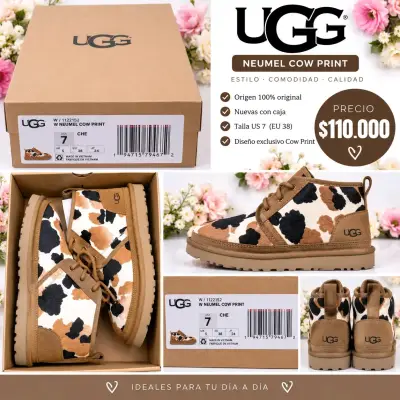 Botas UGG Neumel Cow Print Mujer Talla 38 - miniatura 1